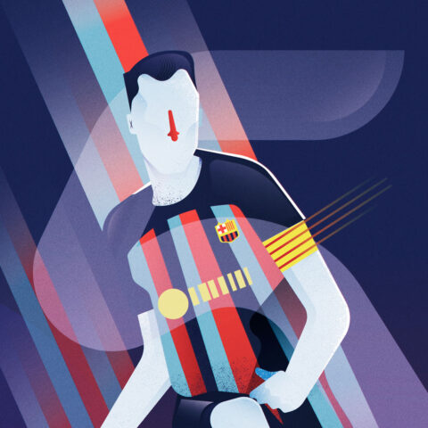 ilustraciones capitanes la liga de futbol español